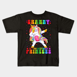 The Birthday Princess Dabbing Rainbow Unicorn Girl Kids T-Shirt